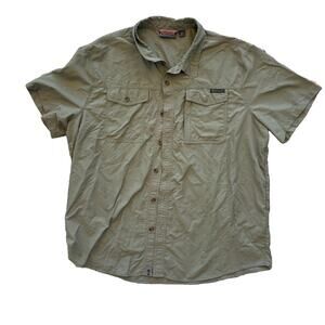 Free Country Olive Green Button Down Shirt Women’s Size XL
